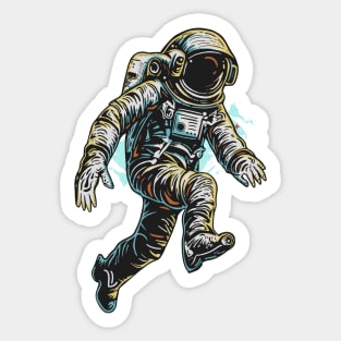 Colorfull Cartoon Astronaut Sticker